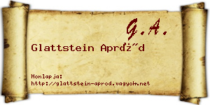 Glattstein Apród névjegykártya